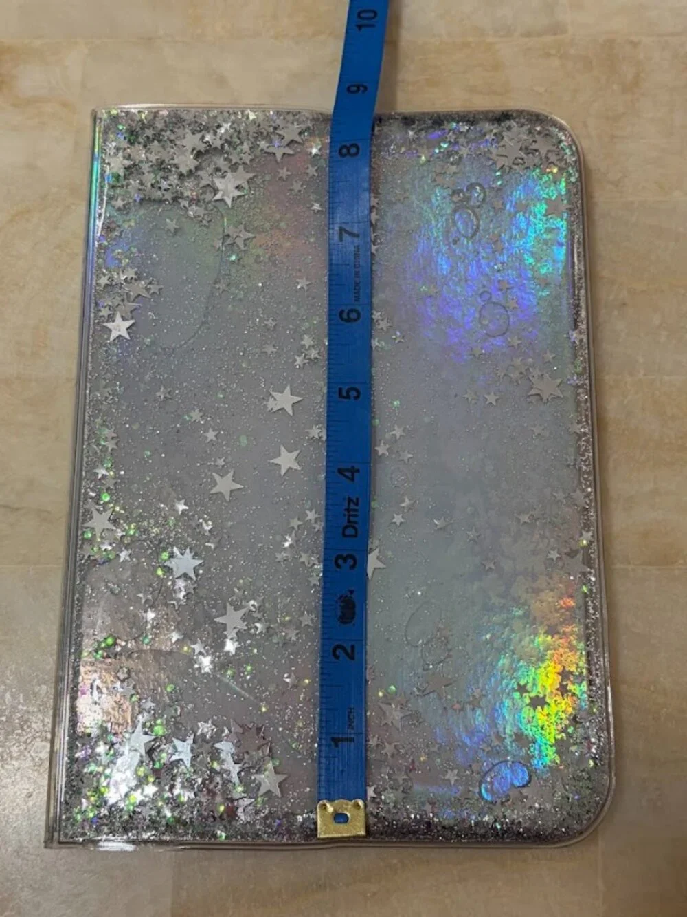 Skinny Dip London Silver Star Glitter Iridescent Notebook - NWT